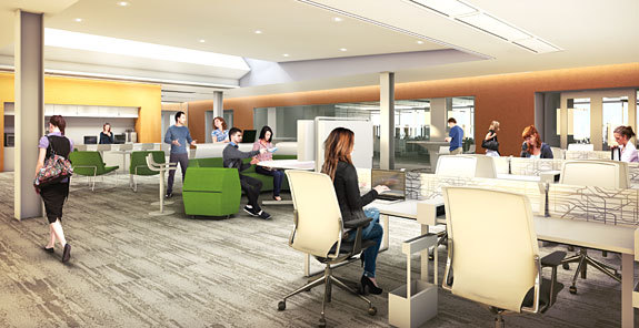 Interior rendering of the new IFNH Research Commons Interior rendering of the new IFNH Research Commons.